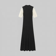Damen-Strickkleid mit Kragen und Knopfleiste