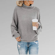 Damen Strickpullover mit Rollkragen und langen Ärmeln
