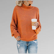 Damen Strickpullover mit Rollkragen und langen Ärmeln