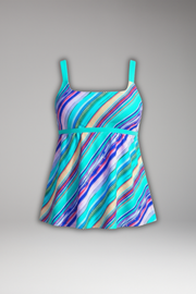 Damen Tankini Set mit gemustertem Oberteil und Shorts