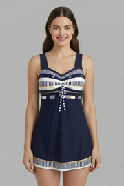 Damen Tankini-Set mit Trägeroberteil und Shorts im Musterdesign