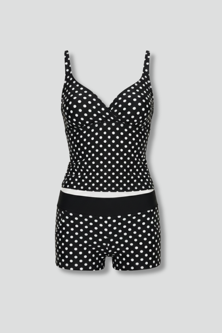 Damen Tankini Set mit Wickeloberteil und Shorts