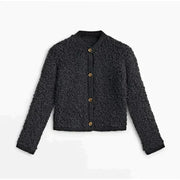Damen Teddy Strickjacke lässiger Stil mit Knöpfen