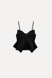 Damen-Top mit Schleifendetail und Glitzer-Struktur