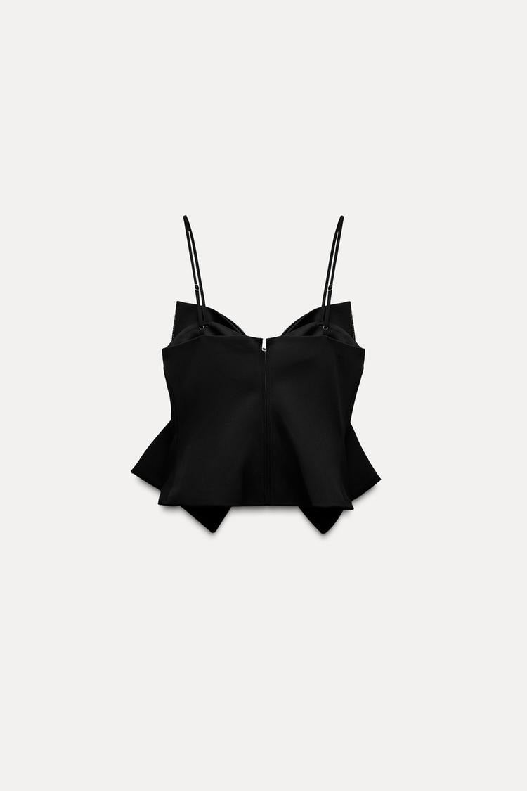 Damen-Top mit Schleifendetail und Glitzer-Struktur