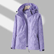Regenjacke mit Kapuze für Damen mit Muster und Taschen