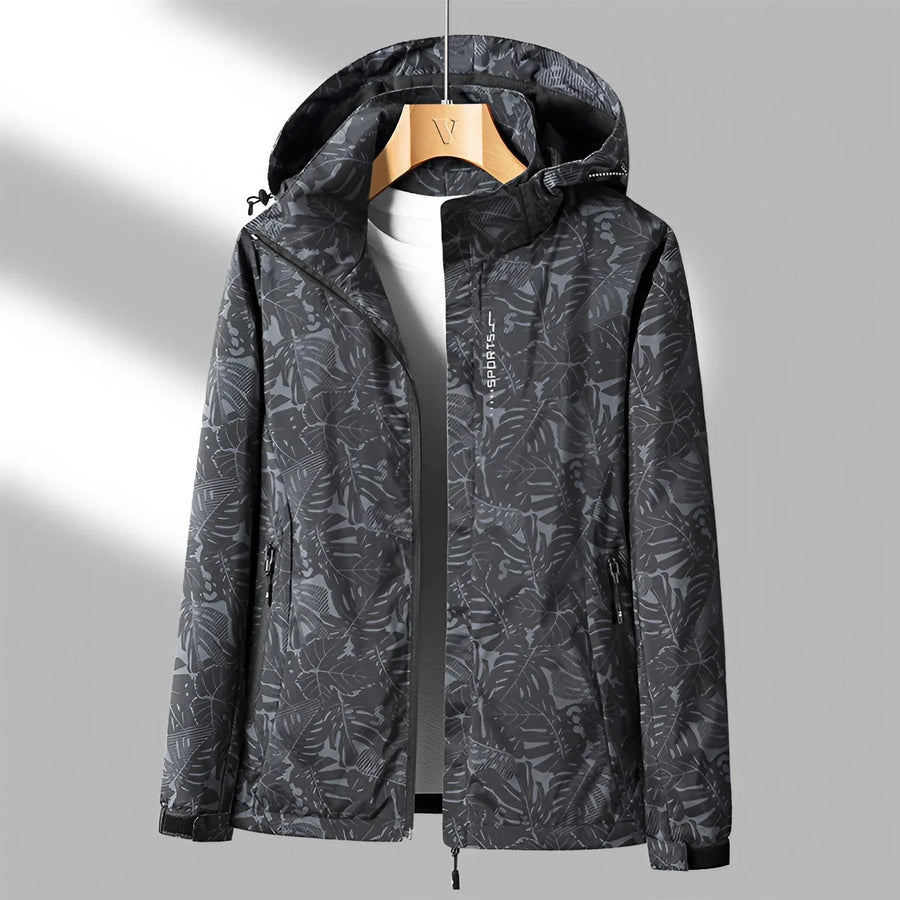 Regenjacke mit Kapuze für Damen mit Muster und Taschen