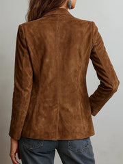 Hannah | Damen Wildleder Blazer Tailliert Vintage Stil