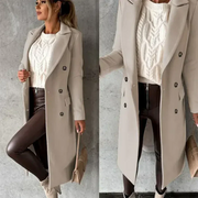 Langer Damen Wintermantel mit Knopfleiste