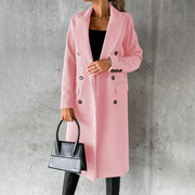 Langer Damen Wintermantel mit Knopfleiste