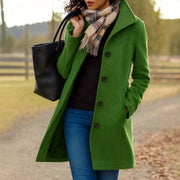Annika | Damen Wollmantel Tailliert Knopfverschluss Winter
