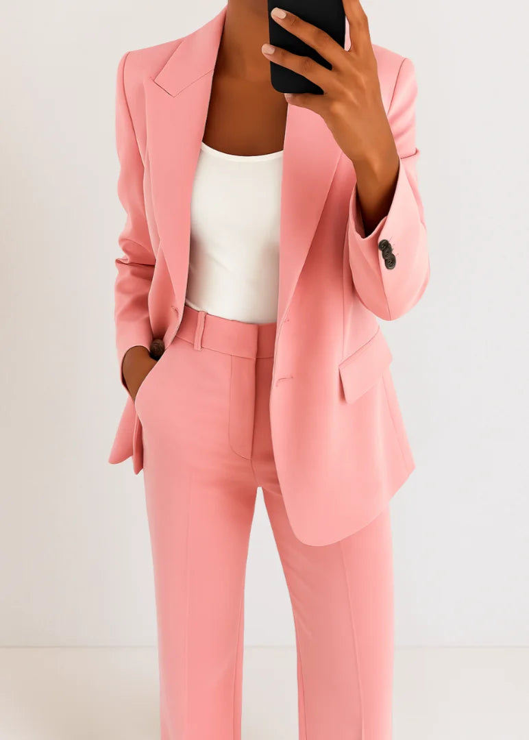 Damen Zweiteiler Hosenanzug mit Blazer und Hose