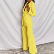 Damen Zweiteiliger Blazer und Hose Anzug mit Einzelknopf