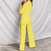 Damen Zweiteiliger Blazer und Hose Anzug mit Einzelknopf