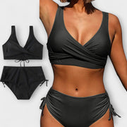 Sophie | Damen Zweiteiliger Wickel-Bikini mit Raffung
