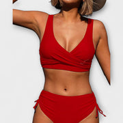 Sophie | Damen Zweiteiliger Wickel-Bikini mit Raffung