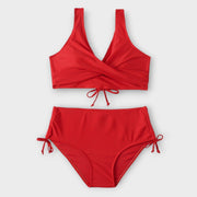 Sophie | Damen Zweiteiliger Wickel-Bikini mit Raffung