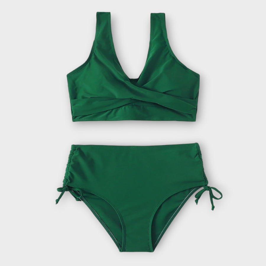Sophie | Damen Zweiteiliger Wickel-Bikini mit Raffung