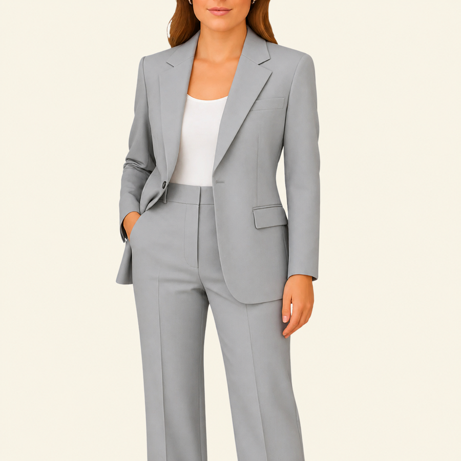 Damen Zweiteiliges Set mit Blazer und Hose mit Reverskragen