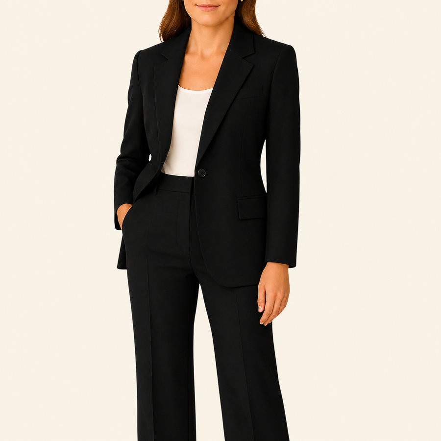 Damen Zweiteiliges Set mit Blazer und Hose mit Reverskragen