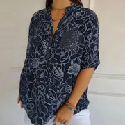 Lässige Damenbluse mit floralem Muster