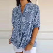 Lässige Damenbluse mit floralem Muster