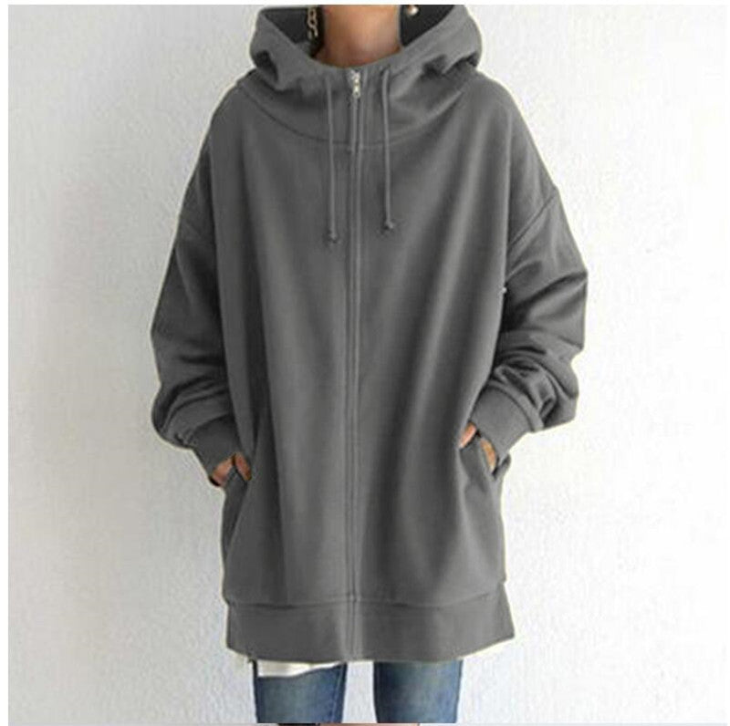 Damenjacke Oversized mit Reißverschluss