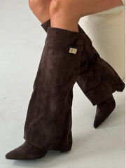 Marie | Damenstiefel Wildleder Kniehoch Elegante Stiefel