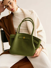 Damen Shopper Wildleder Tasche  – Grün & Geräumig