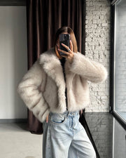 Darcy Cropped Kunstfelljacke