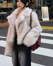 Darcy Cropped Kunstfelljacke