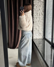 Darcy Cropped Kunstfelljacke