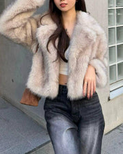 Darcy Cropped Kunstfelljacke