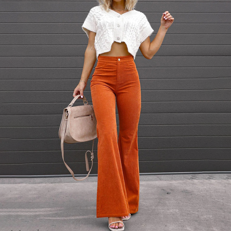 Damen Samthose mit hohem Bund und elegantem Schnitt