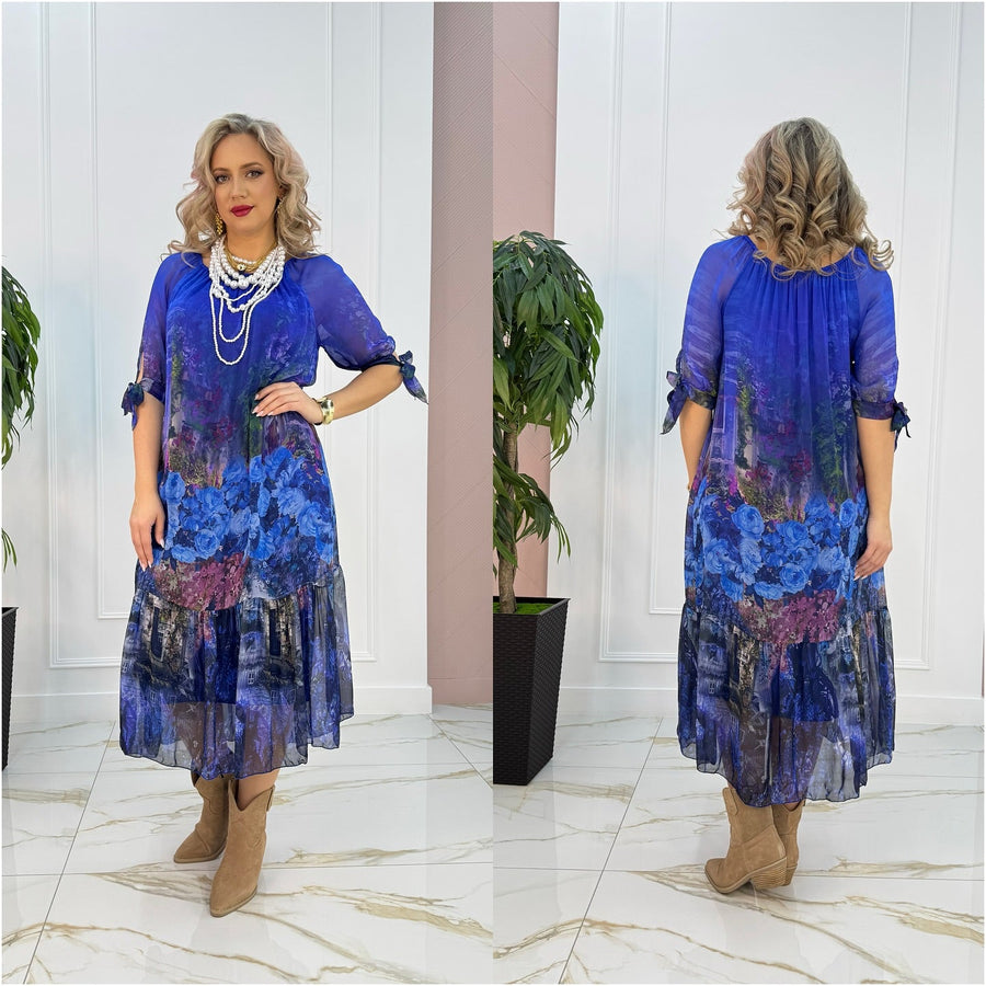 Eliska – Elegantes Maxikleid Mit Blumenmuster