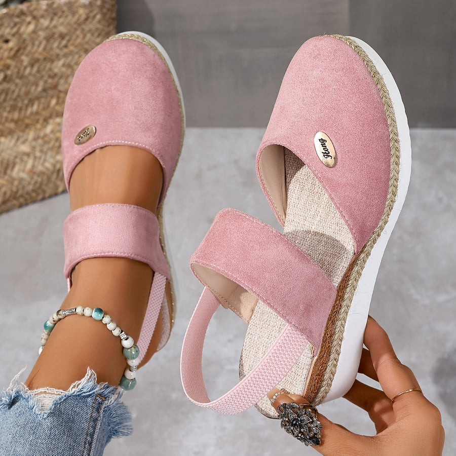 Heidi-Mode | Damen Sandalen Auf Plattform: Rutschfest, Geschlossene Zehe, Elastischer Riemen