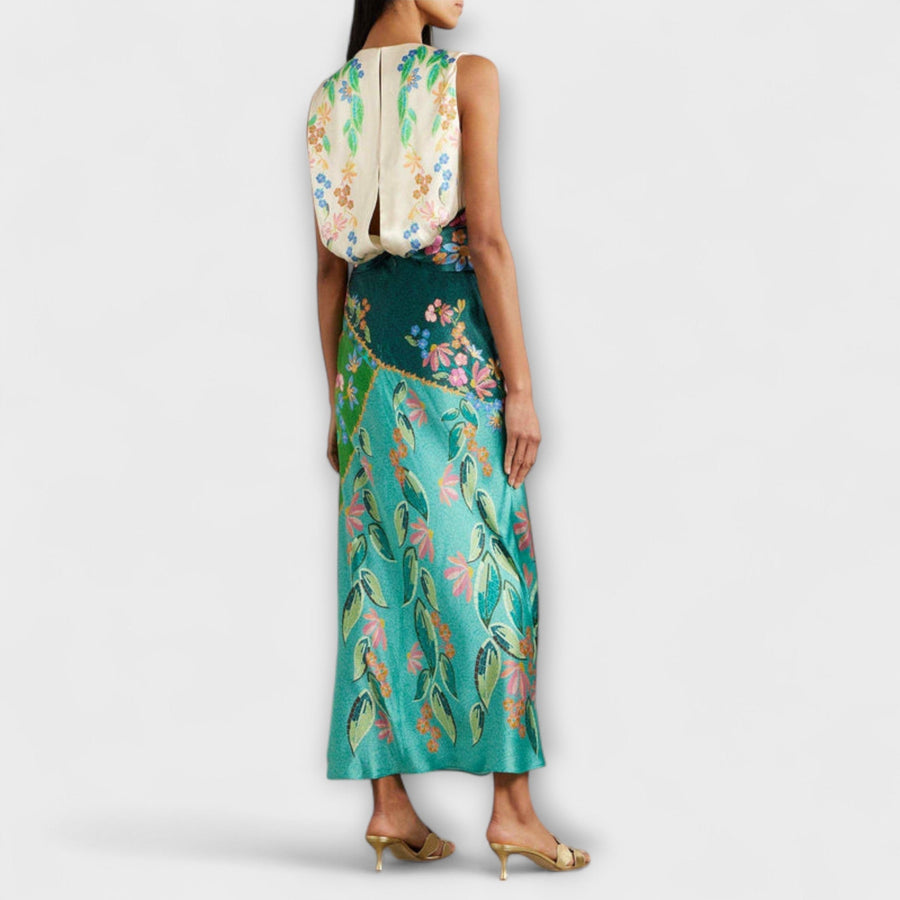 Aisling - Elegantes Maxikleid mit gewickeltem Blumenmuster
