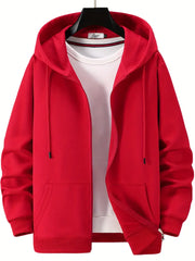 Heidi-Mode - Lässiger Herbst Full Zip Hoodie mit Kordelzug für Männer