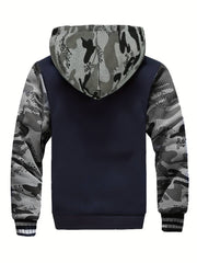 Oziel - Warme Fleece Jacke Mit Kapuze Und Reißverschluss