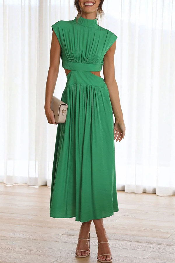 Quincy | Midi-Kleid mit Cut-Out und Taschen