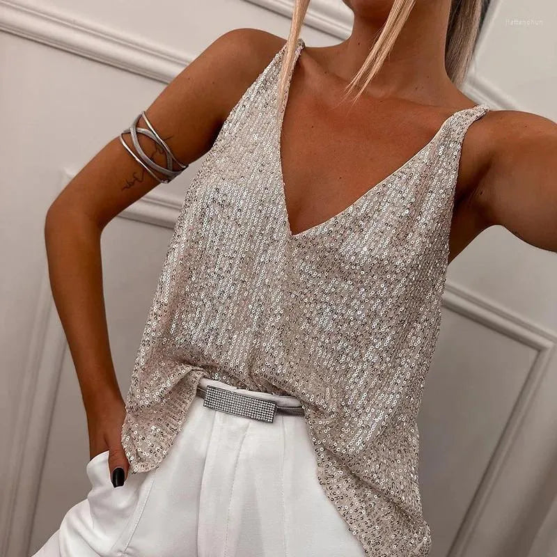 Heidi-Mode | Glitzerndes Pailletten Top Glamouröser Festtagstil