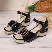 Damen Plateausandalen mit Zierschnalle - Renata