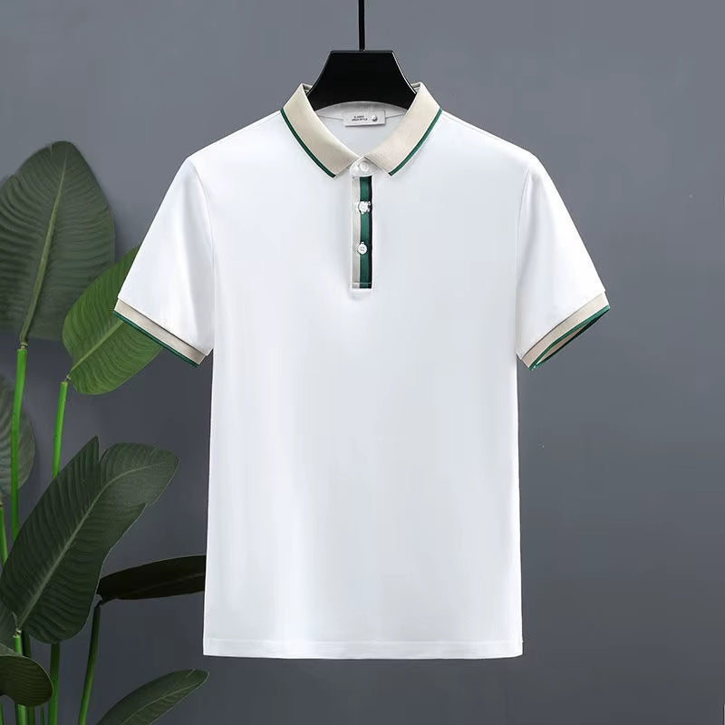 Poloshirt aus Baumwollpiqué mit Kontrastdetail für Herren im lässigen Stil - Mateo