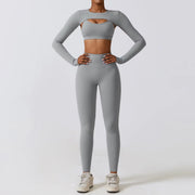 Komprimierendes Lycra-Sport-Set für Damen mit Ausschnitt - Amanda