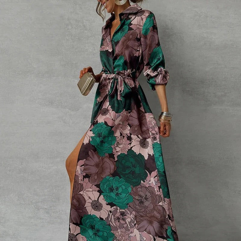 Damen Sommer Wickelkleid Mit Blumenmuster | Maxi
