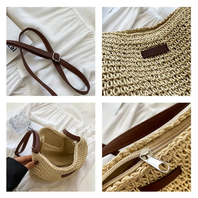Tatienne – Stroh Umhänge Tasche