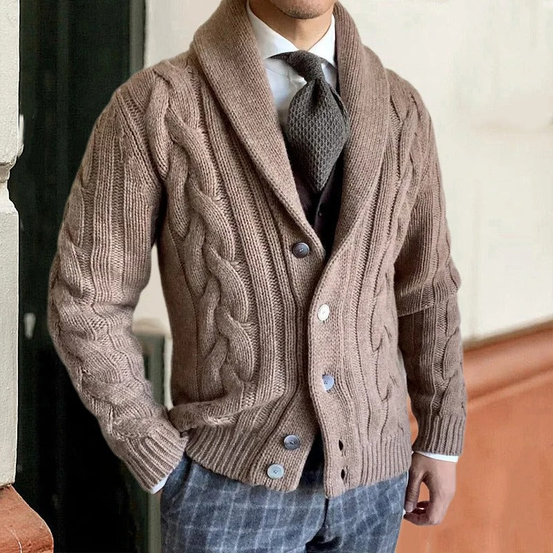Gestrickte Herren Strickjacke