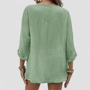 Elena | Handgemachte Bluse mit V-Ausschnitt