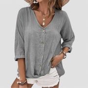 Elena | Handgemachte Bluse mit V-Ausschnitt