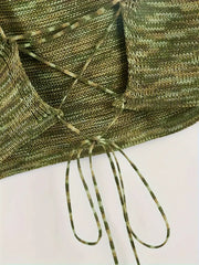 Melanie | Elegantes Rückenfreies Stricktop mit Spaghettiträgern